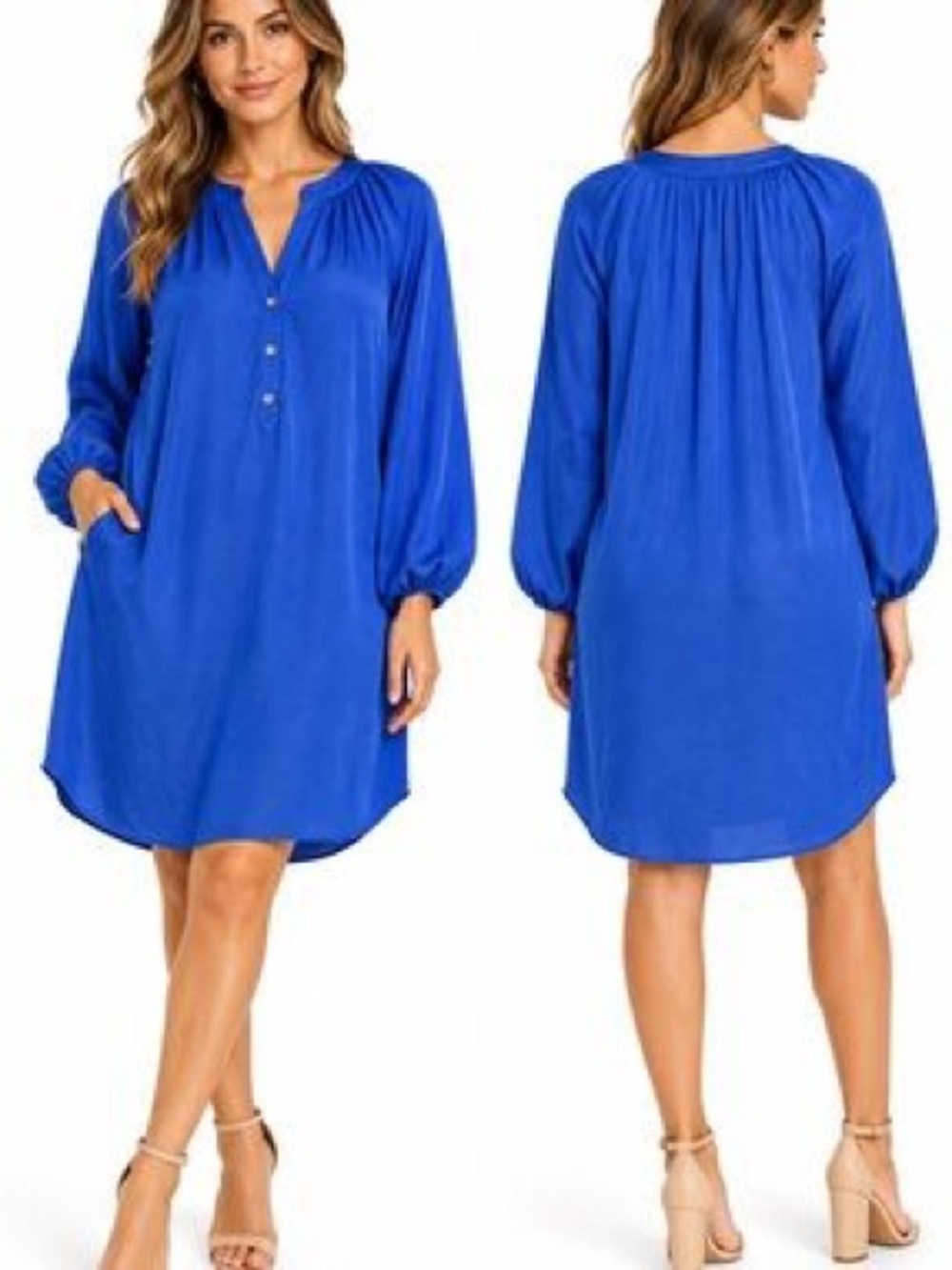 Lilly Pulitzer Cobalt Blue Long Sleeve Mini Shift Dress